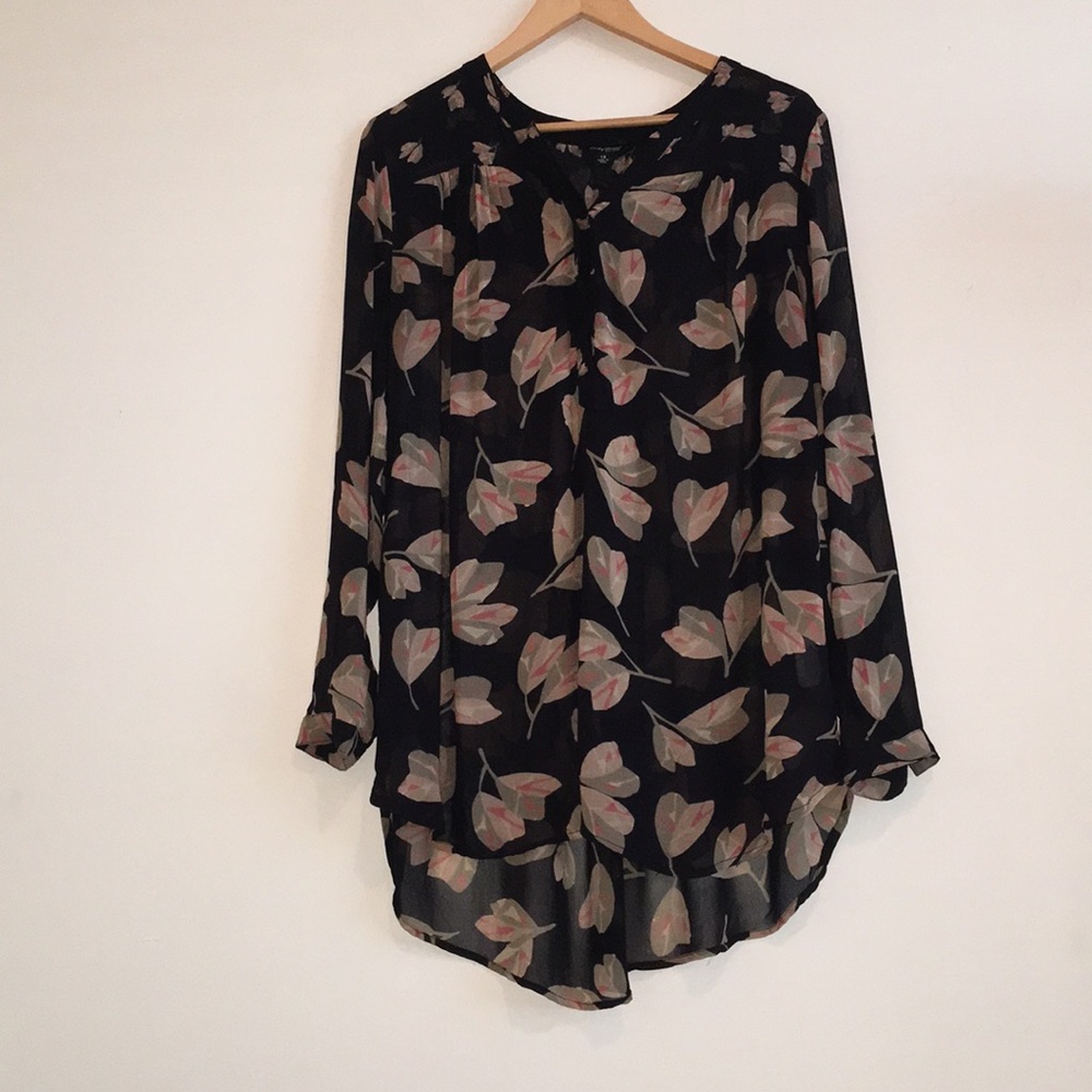 Lucky Brand Black Floral Blouse